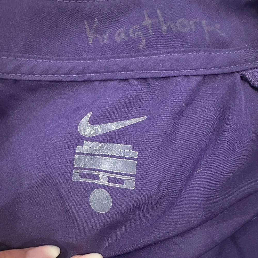 Nike LSU Tigers Mens Coach Issued Kragthorpe‎ Short Sleeve Pullover Purple